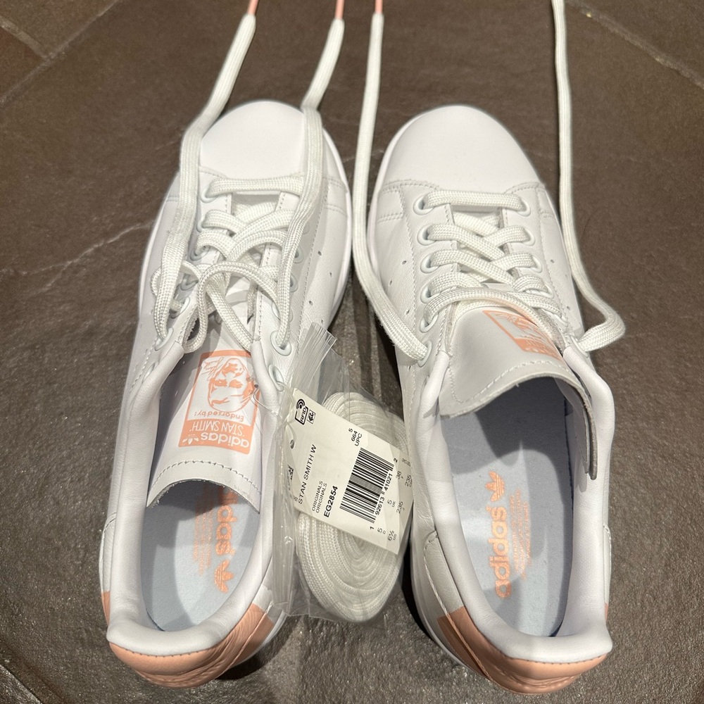 Adidas Stan Smith White with Soft Pink Accents Sneakers